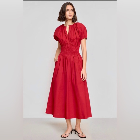 Modern Citizen Dresses & Skirts - Modern Citizen Kyla Organic Cotton Red Midi Dress NWT 1X Feminine Summer